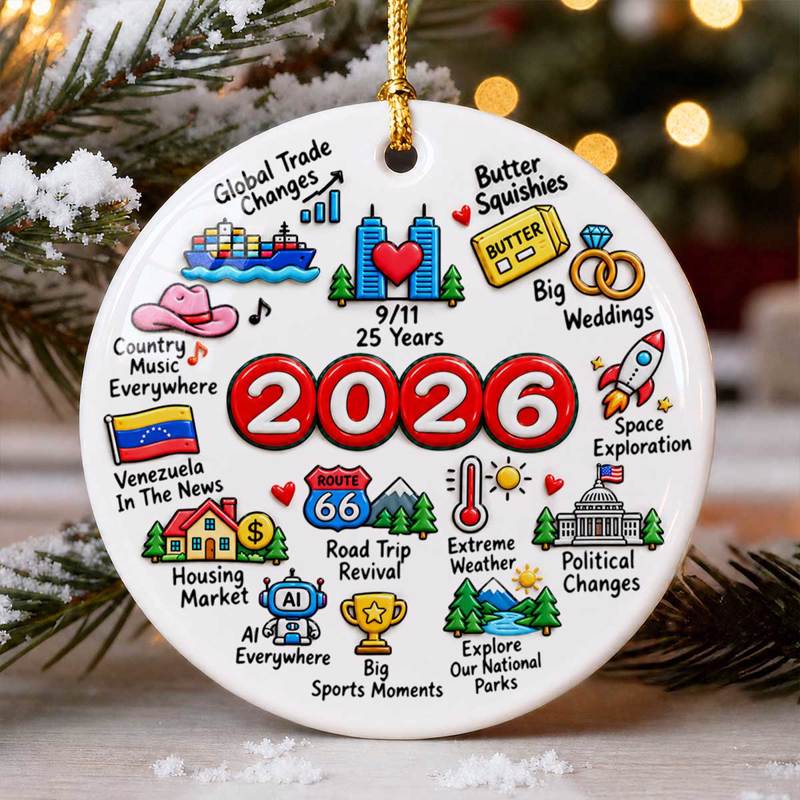 2026 Year In Review Memorable Moments - Ceramic Ornament - Christmas Gift For Family, Friends, History Lovers