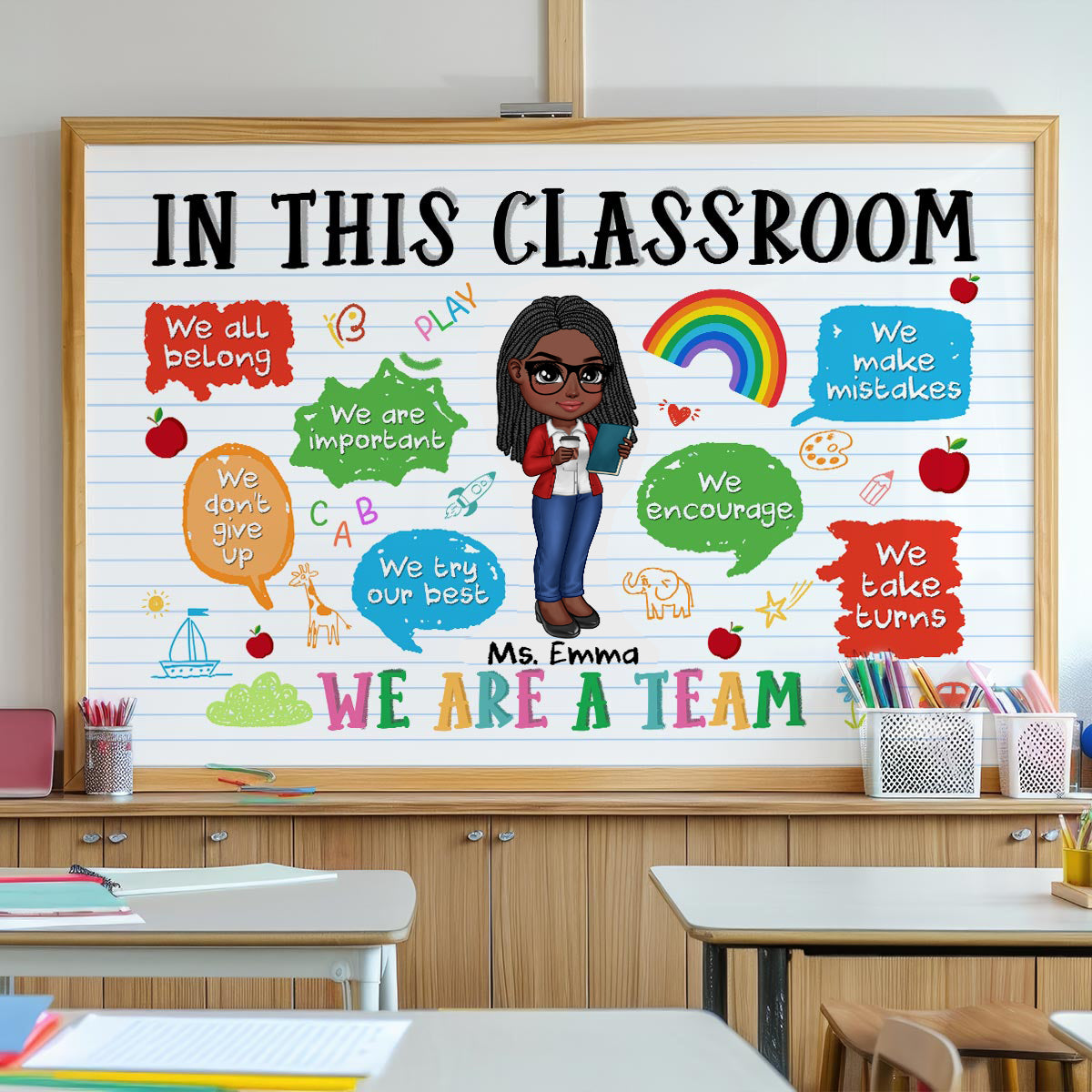 Adorable Teacher Personalized Poster, Gift For Teacher, Appreciation Gift, Back To School, Teacher Classroom Decor