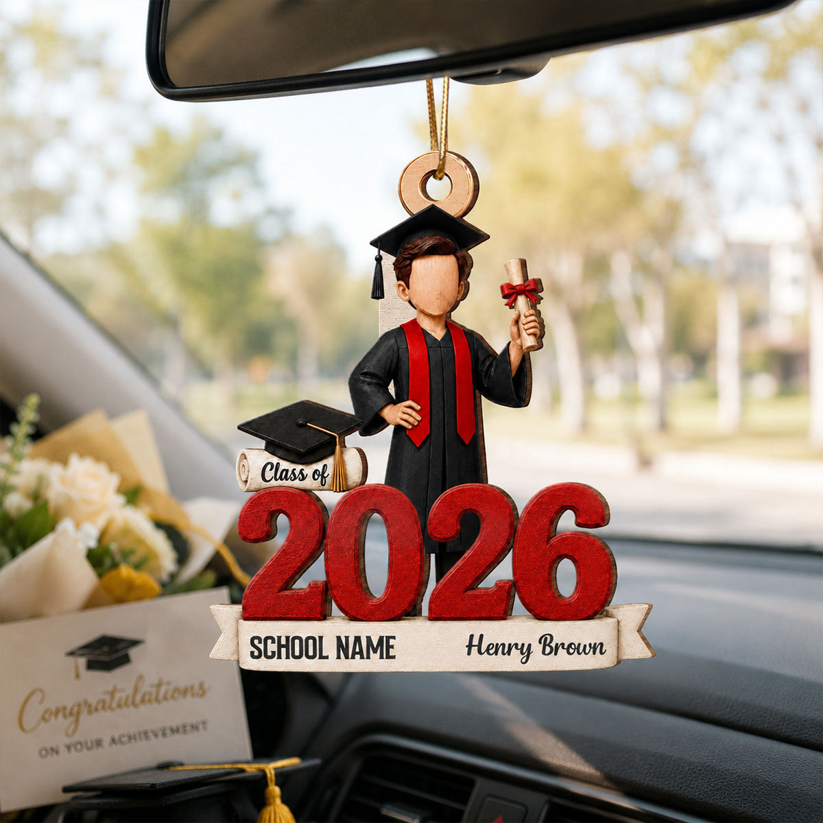 Class of 2026 Graduate Senior 2D Flat – Personalized Wooden Ornament – Graduation Gift