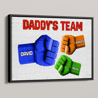 3D Effect Fist Bump Block Daddy Team Personalized Poster