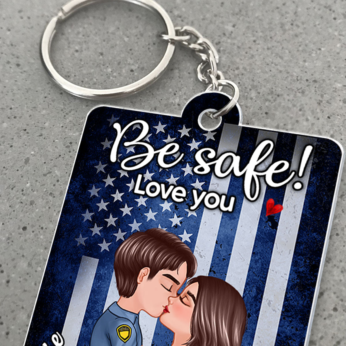 You & Me We Got This Hero Couple Kissing QR Code Song Gifts by Occupation Gift For Her Gift For Him Firefighter, Nurse, Police Officer Personalized Acrylic Keychain