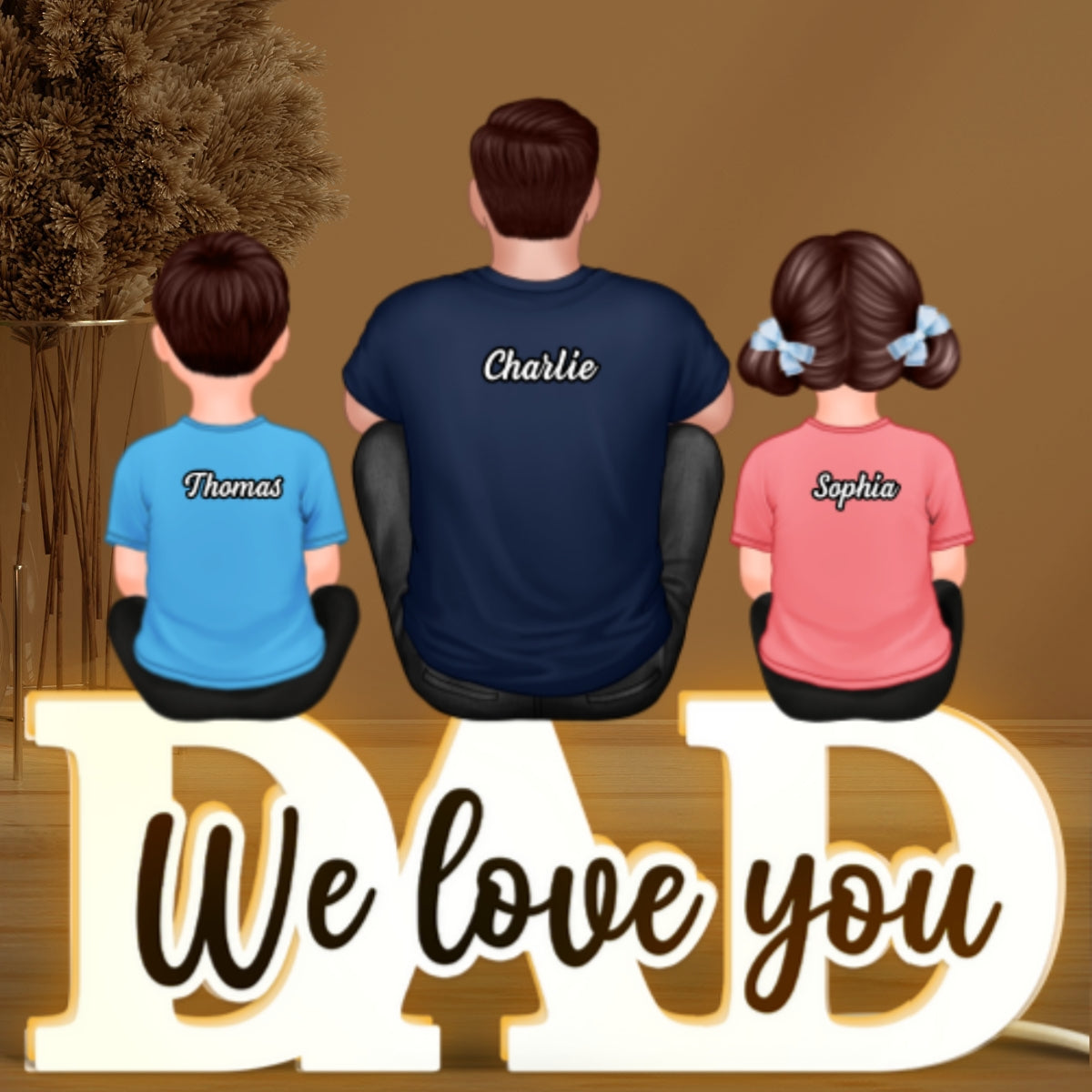 Dad We Love You Personalized Light Box, Gift For Dad