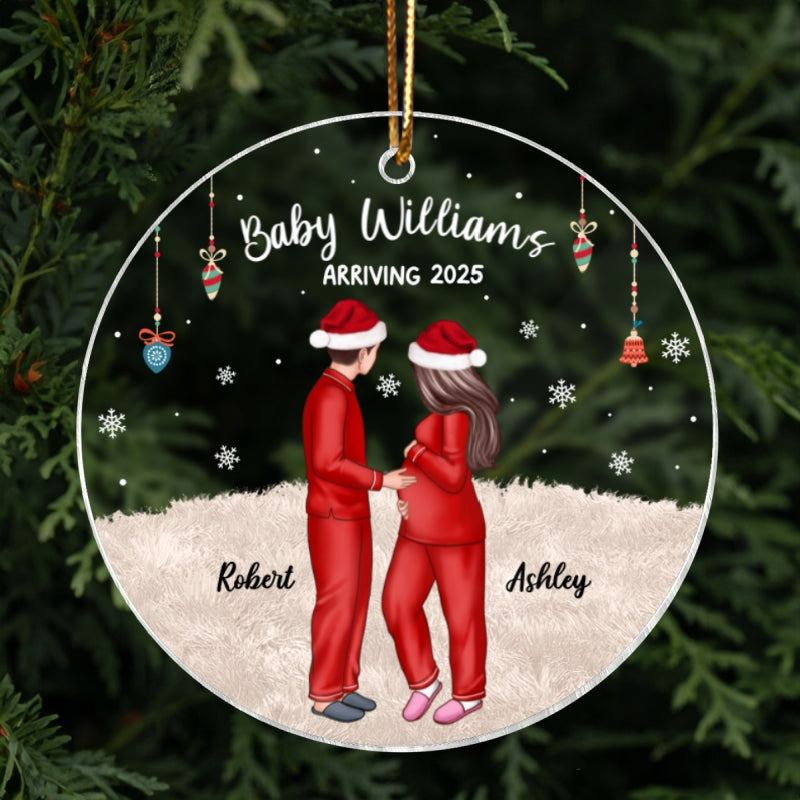 Personalized Pregnancy Ornament, Expecting Family Christmas Personalized Acrylic Ornament, New Mom Christmas Gift