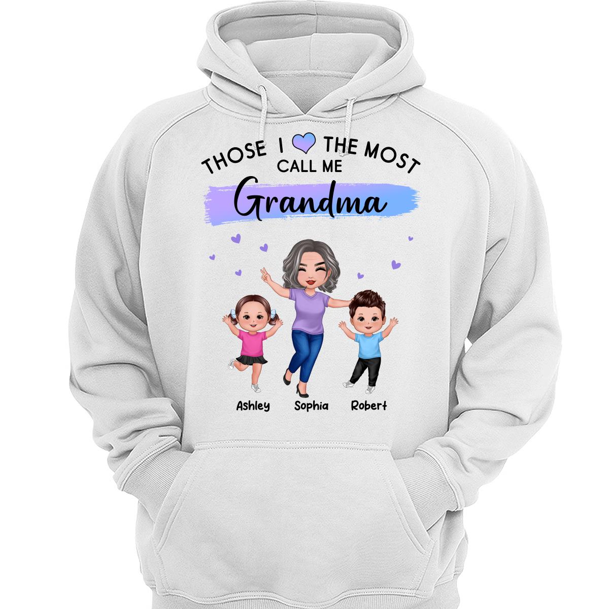 Those I Love The Most Call Me Grandma Doll Grandma & Grandkids Personalized Shirt