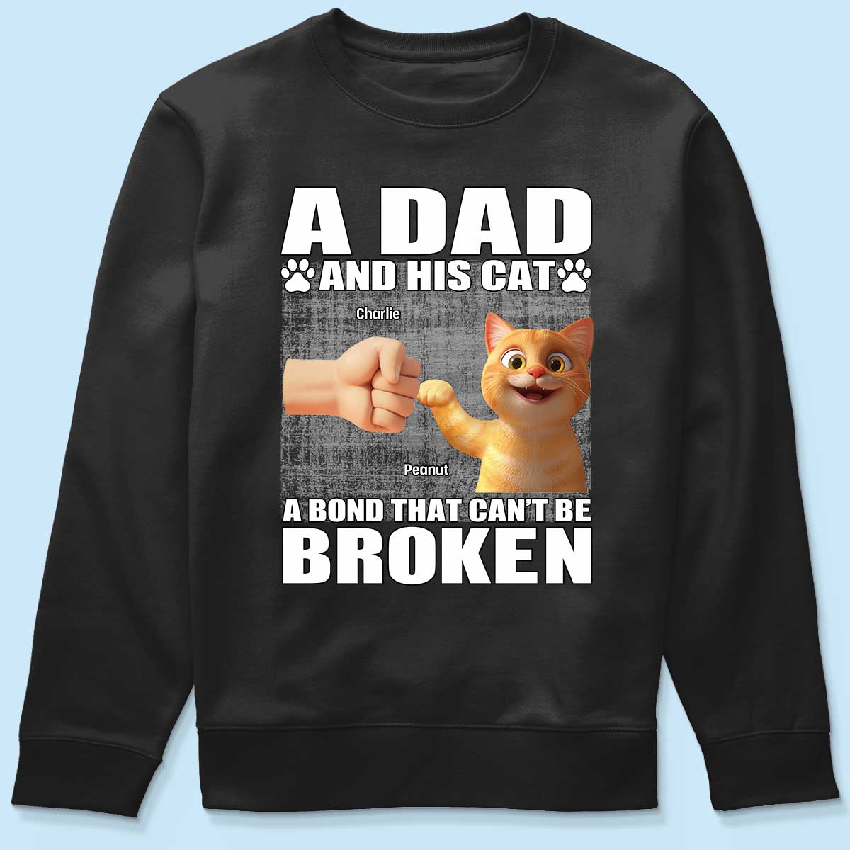 A Dad And His Cats A Bond That Can't Be Broken Personalized Shirt, Father's Day Gift for Cat Dads