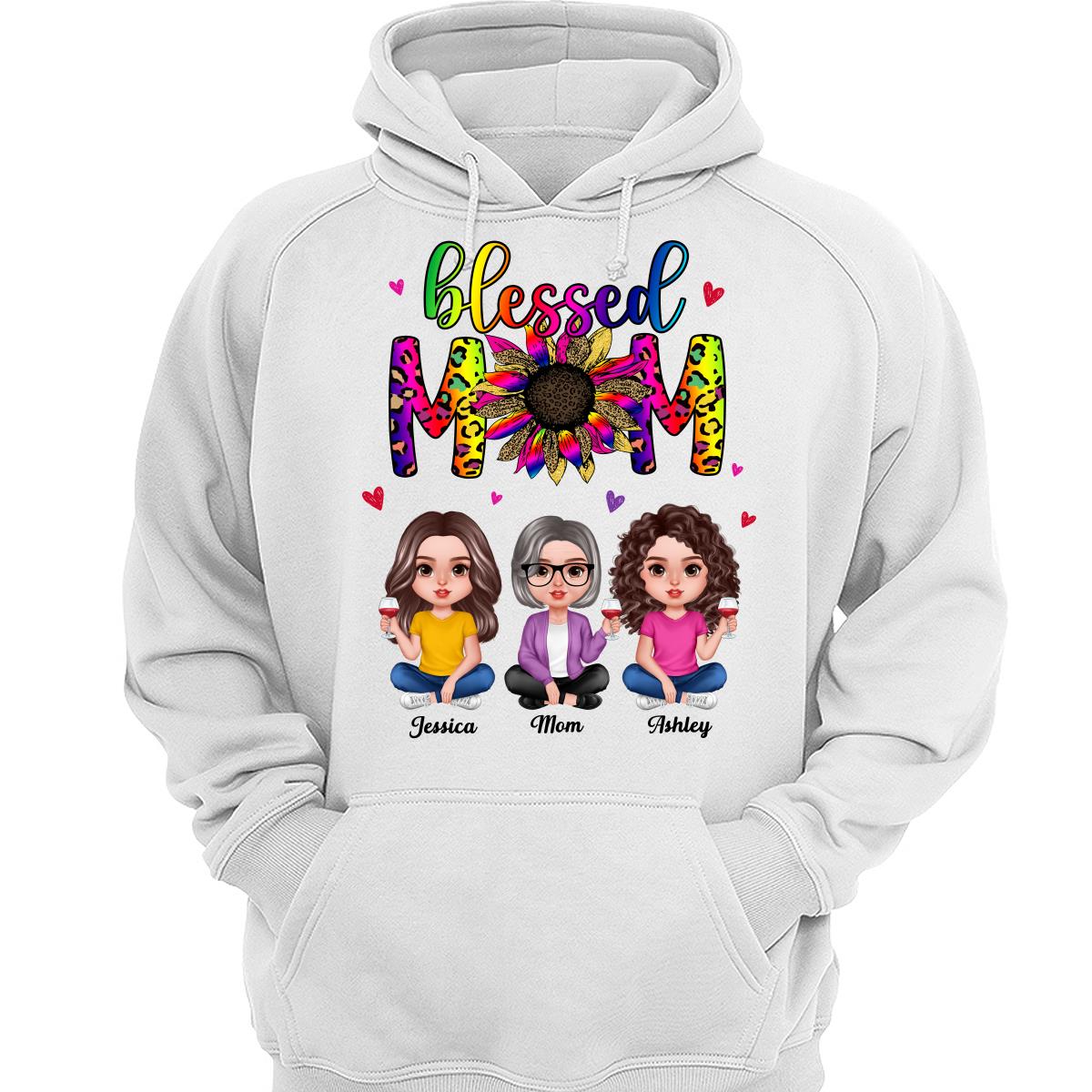 Blessed Mom Realistic Doll Colorful Leopard Sunflower Personalized Shirt