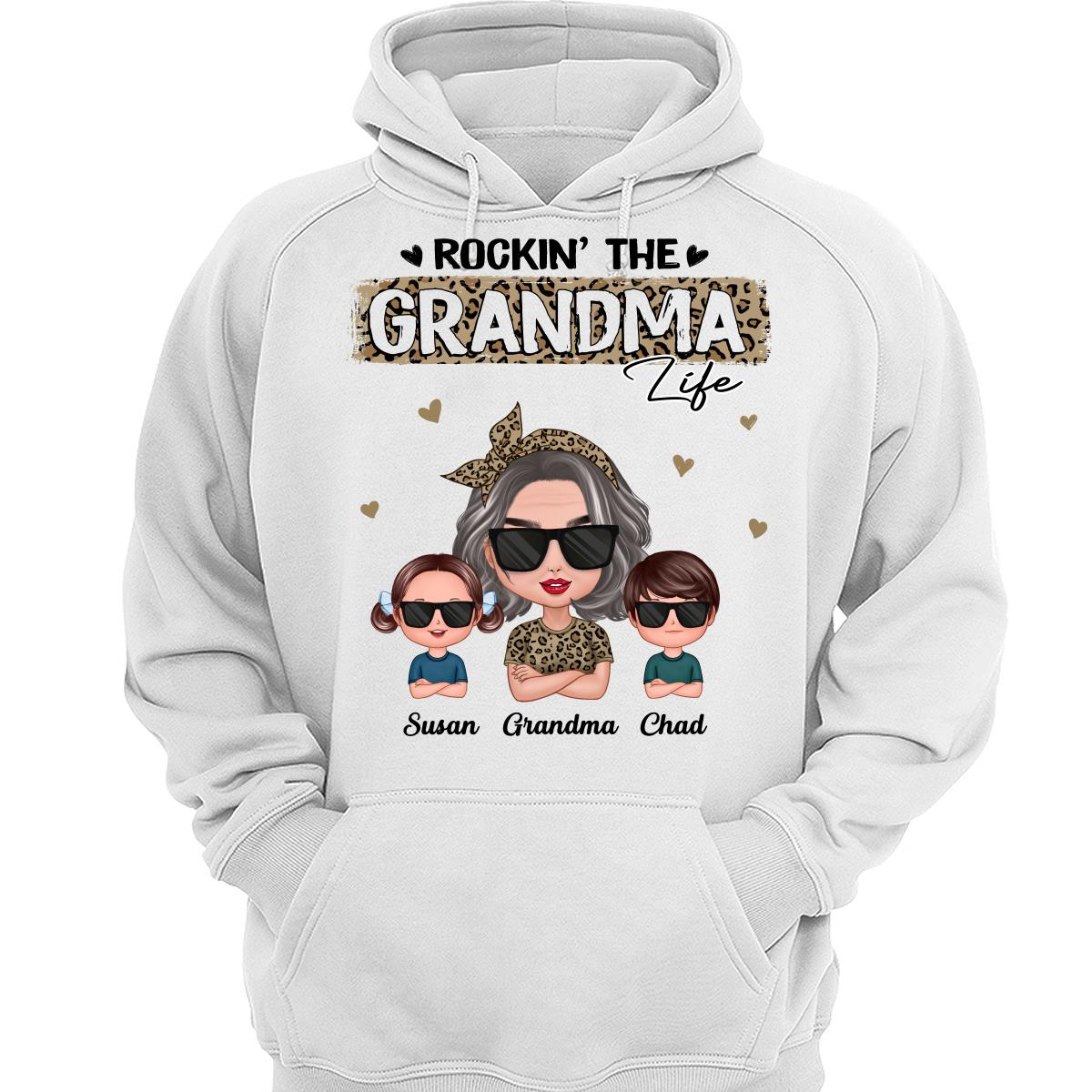 Rockin‘ The Grandma Life Cool Grandma & Grandkids Personalized Shirt