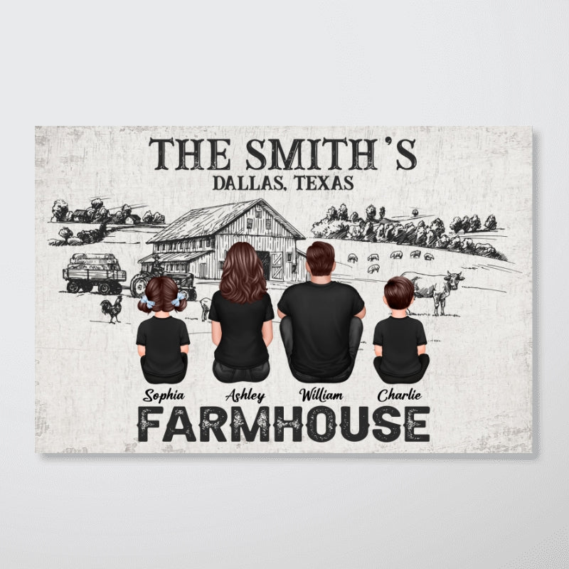 Farmhouse Sitting Couple Personalized Poster - Decor For Home, Living Room, Office, Entryway