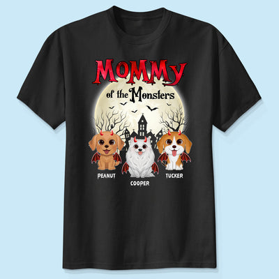 Mommy Of The Monsters Halloween Watercolor Cute Dogs Cats - Personalized Shirt