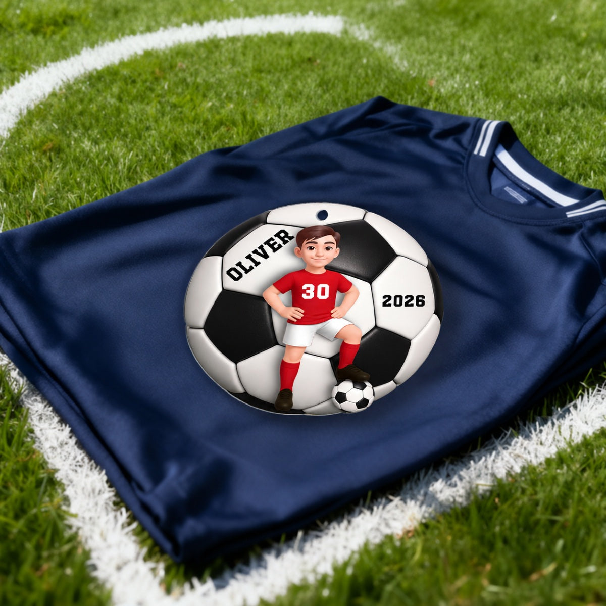 Soccer Girl Boy 3D Effect - Personalized Acrylic Ornament