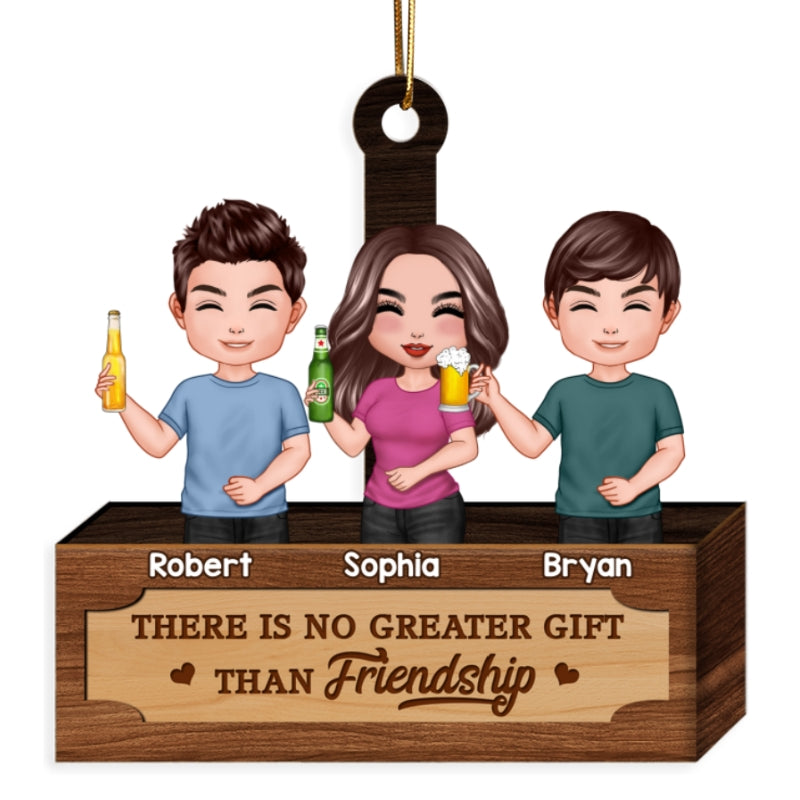 No Greater Gift Than Friendship Doll Best Friends Personalized Wooden Ornament