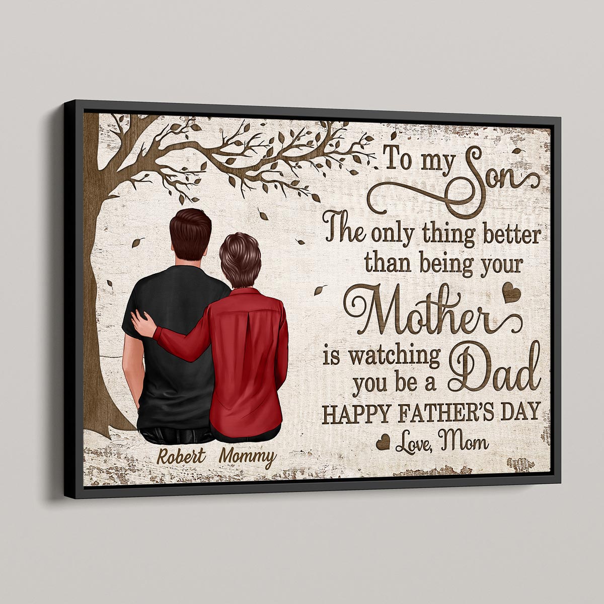 Under Tree To My Son From Mom Happy Father‘s Day Personalized Horizontal Poster