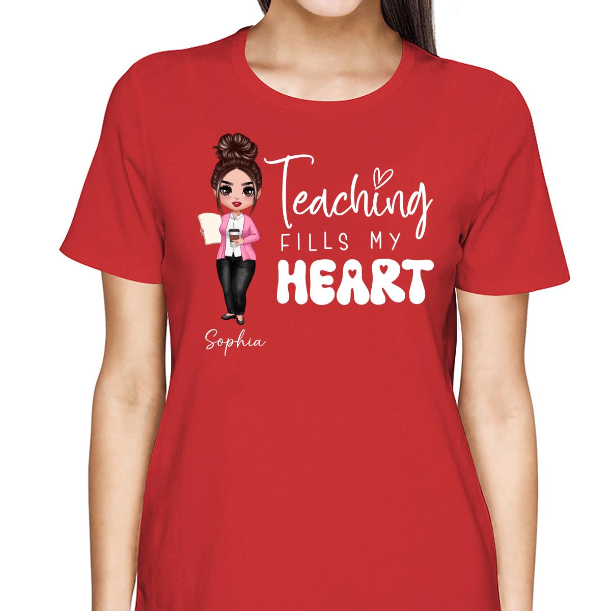 Teaching Is Heart Work Valentine‘s Day Gift For Teachers Personalized Shirt
