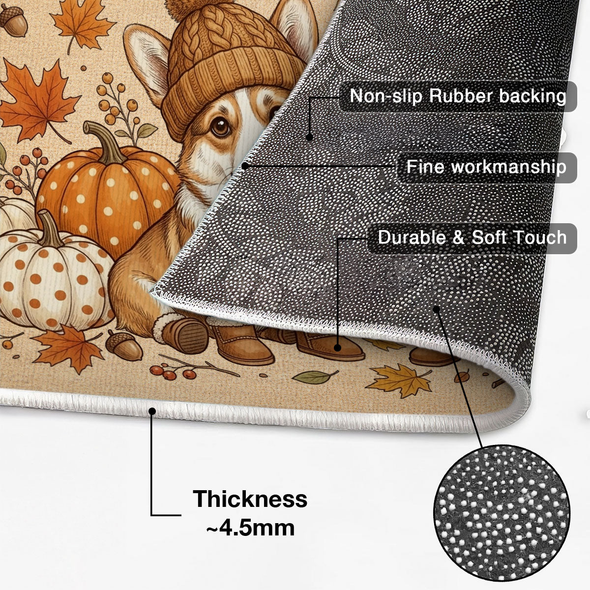 Hello Fall Custom Dog Cat Pet Portrait from Photo - Personalized Doormat - Cozy Fall Decor for Pet Lovers
