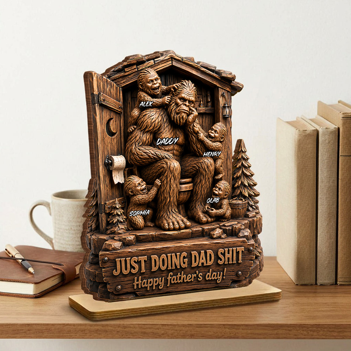 Just Doing Dad Sh*t - Personalized 2-Layered Wooden Plaque - Father's Day Gift for Dad, Husband