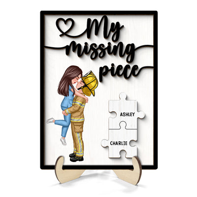 My Missing Piece Gift by Occupation Gift For Her Gift For Him - Personalized 2-Layered Wooden Plaque - Gift for Him, Gift for Her