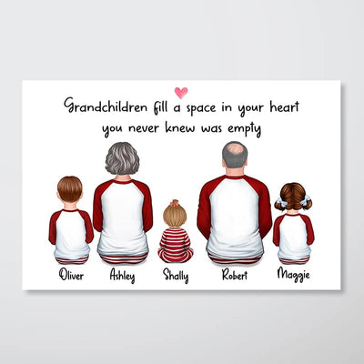 Grandchildren Fill A Place In Your Heart Grandma Grandpa Grandparents Personalized Poster