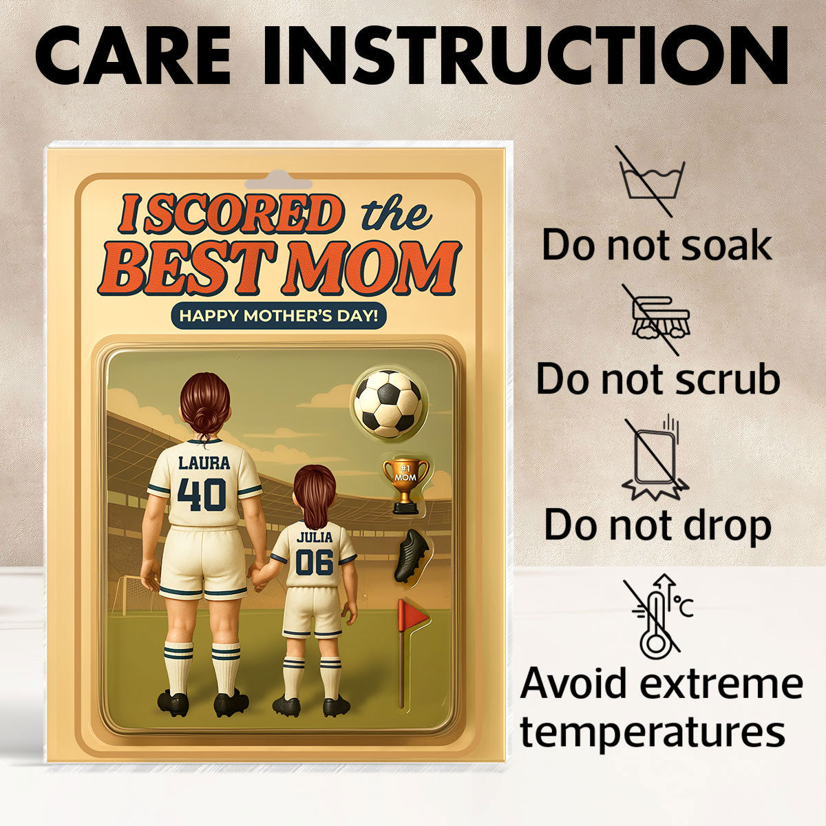 I Scored The Best Mom Soccer Custom Figure Personalized Acrylic Block Plaque, Gift for Mom, Gift for Wife