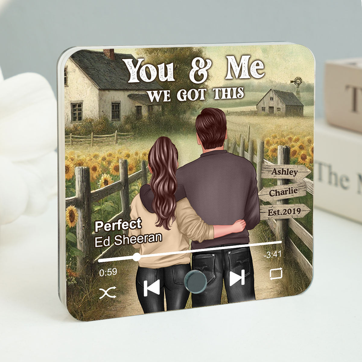 Couple You & Me We Got This Personalized Music Fridge Magnet, Heartfelt Gift For Couple, For Him, For Her, Boyfriend, Girlfriend, Husband, Wife