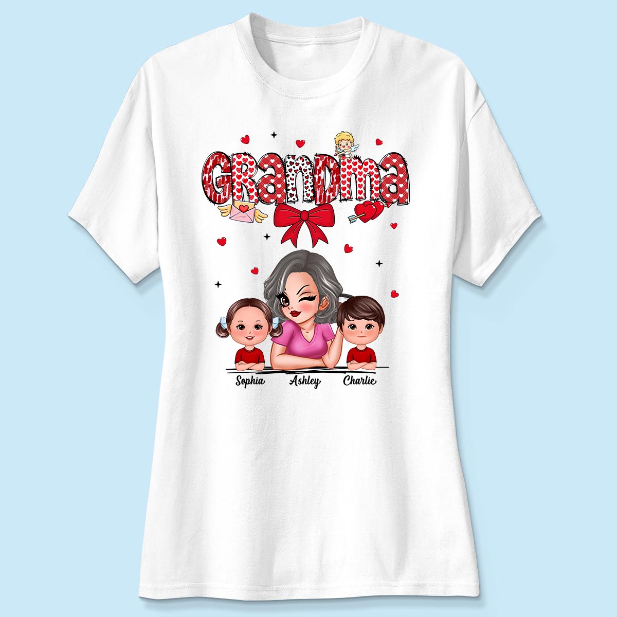Grandma And Grandkids  Personalized Shirt,  Gift For Grandma
