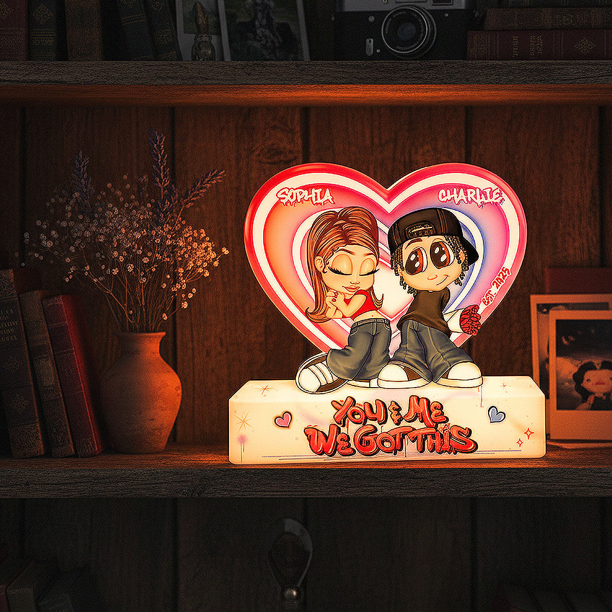 Eternal Love Y2K Couple - Personalized Light Box - Heartfelt Valentine's Day Gift, Anniversary Gift For Couple, For Him, For Her