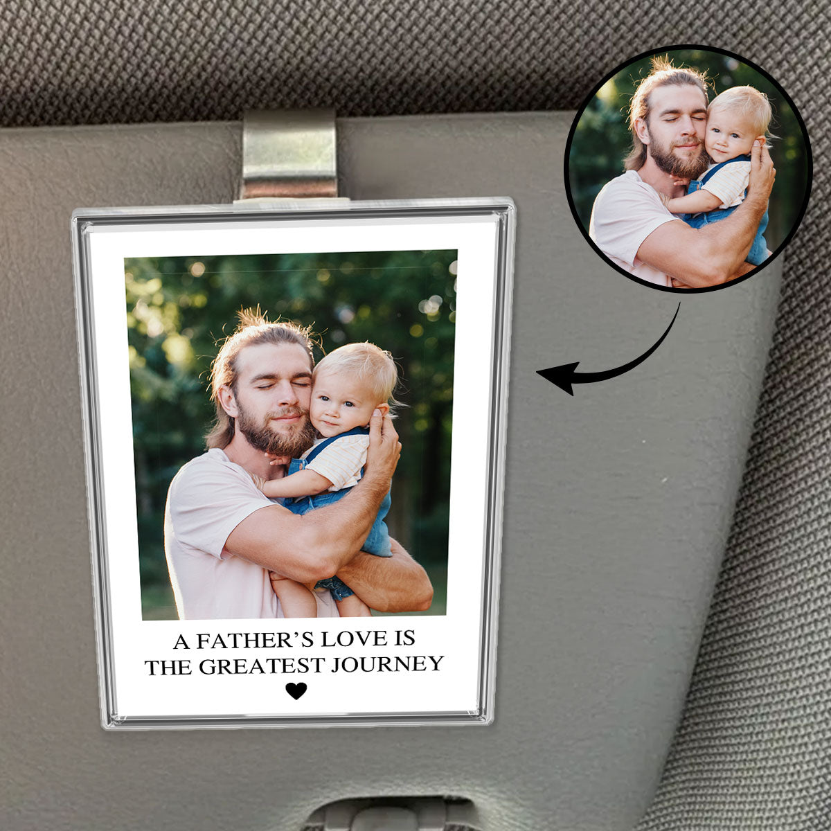 Dad Gifts Custom Photo Car Visor Clip Personalized Father's Day Gift for Him, Unique Gift for Dad from Son, Daughter, Wife, Sentimental Keepsake