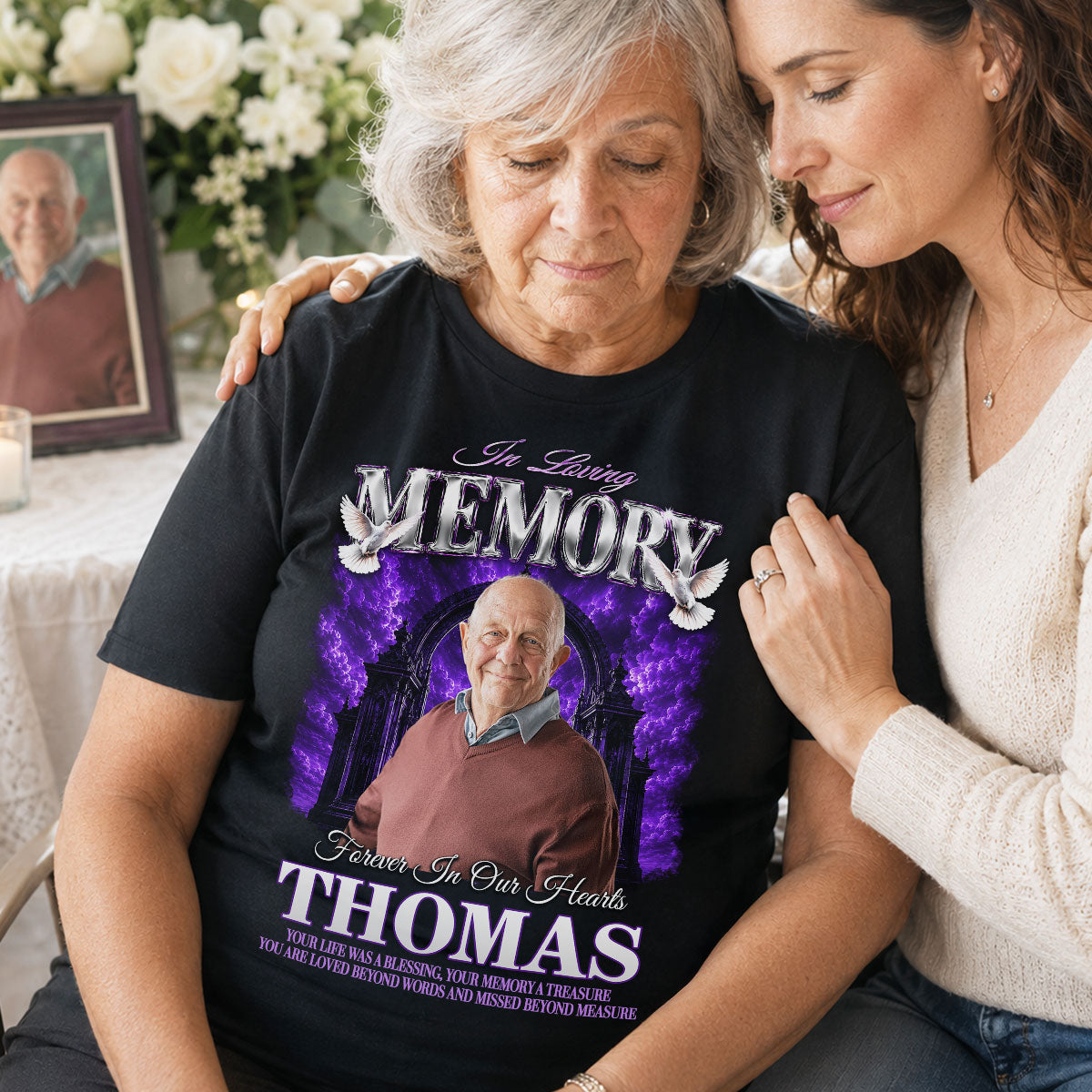 In Loving Memory Custom Photo - Personalized Shirt - Memorial Gift, Sympathy Gift, Celebration of Life
