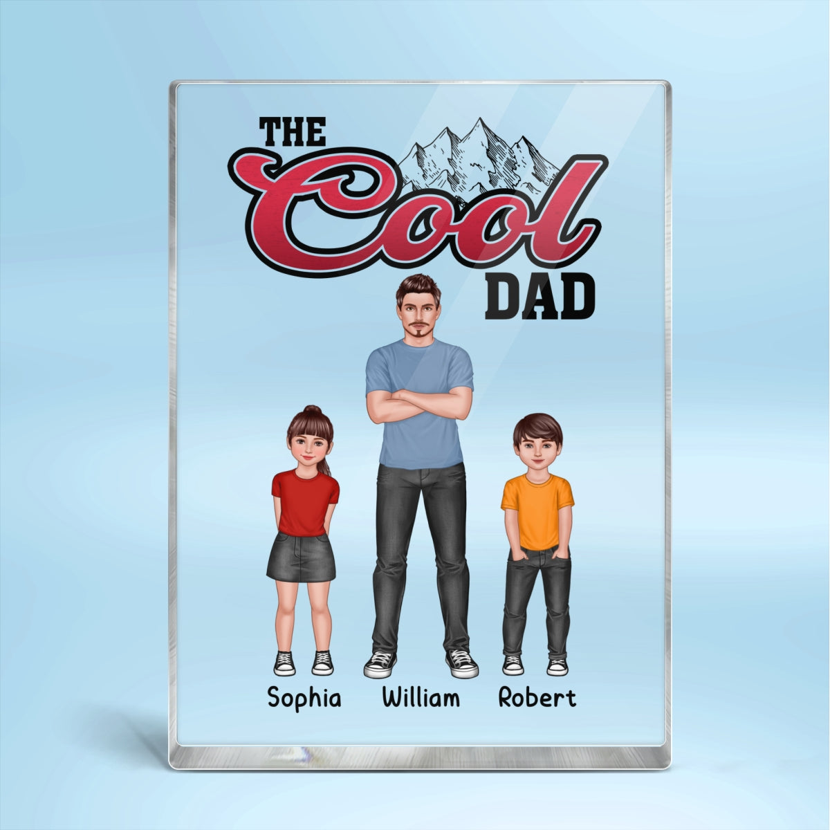 The Cool Dad Personalized Rectangle Acrylic Block Plaque