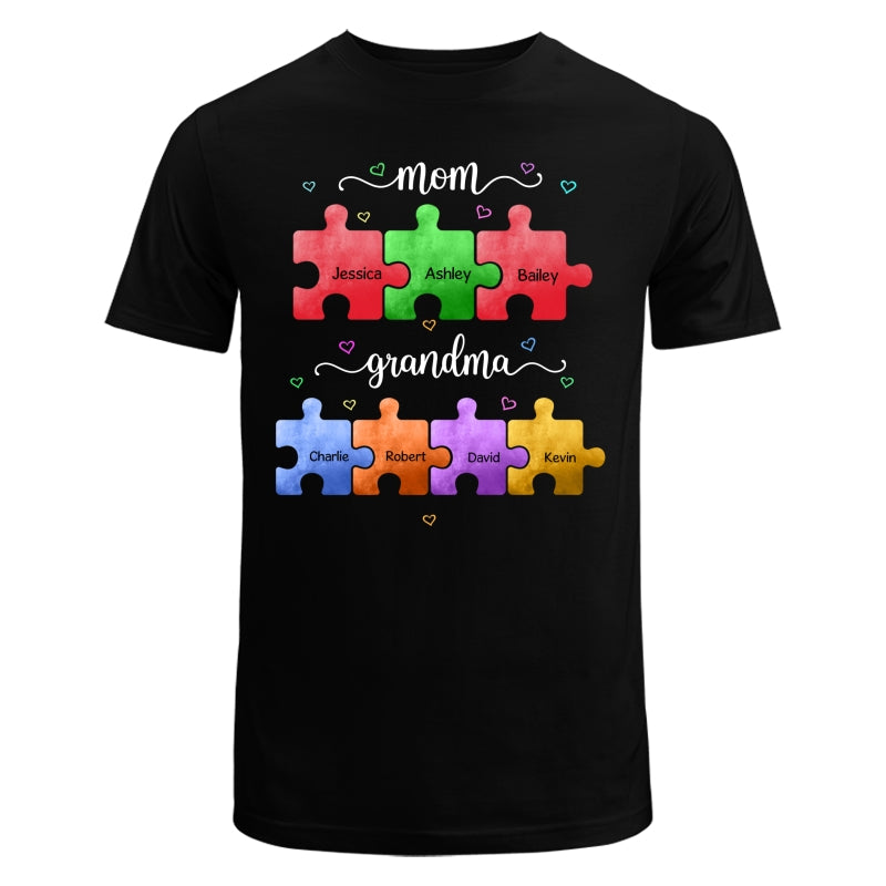 Mom Grandma Colorful Puzzle Gift For Grandma Personalized Shirt