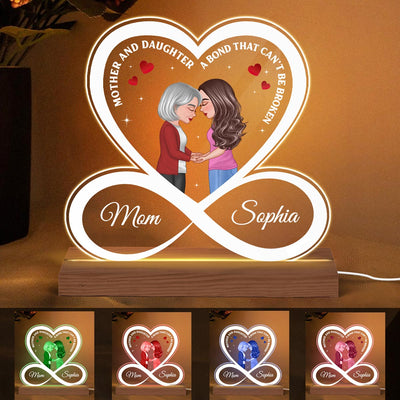 Mother Daughter A Bond That Can‘t Be Broken Personalized Acrylic Custom Shape LED Night Light