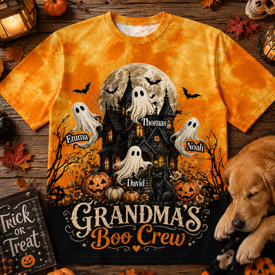 Halloween Theme Grandma Boo Crew - Personalized Shirt - Halloween Gift For Grandma