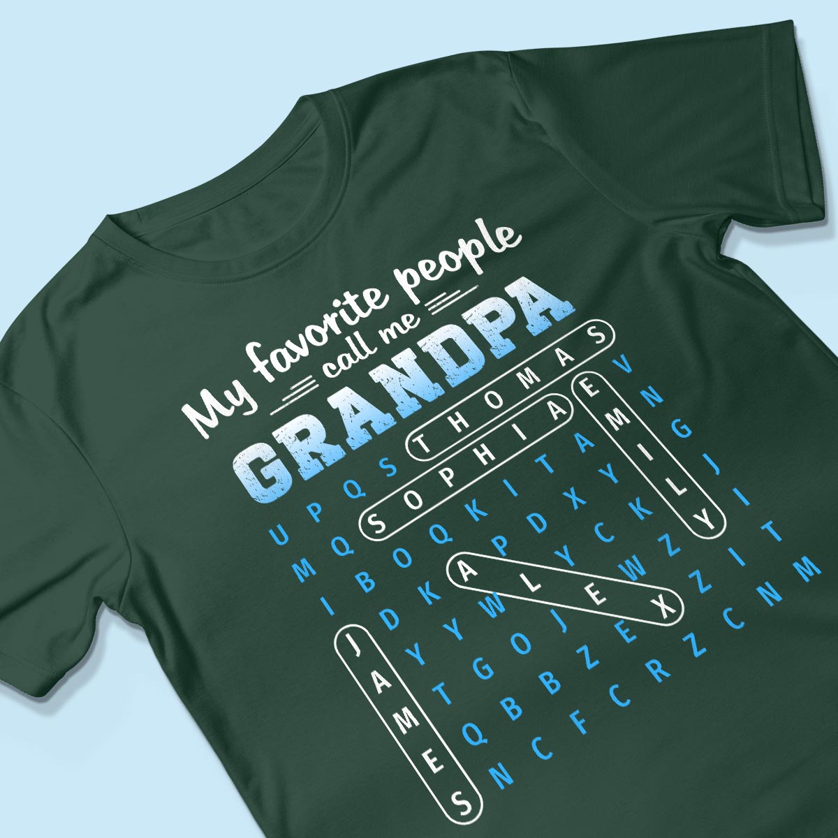 My Favorite People Call Me Grandpa Dad Word Search Puzzle - Personalized Shirt - Gift For Grandpa, Dad