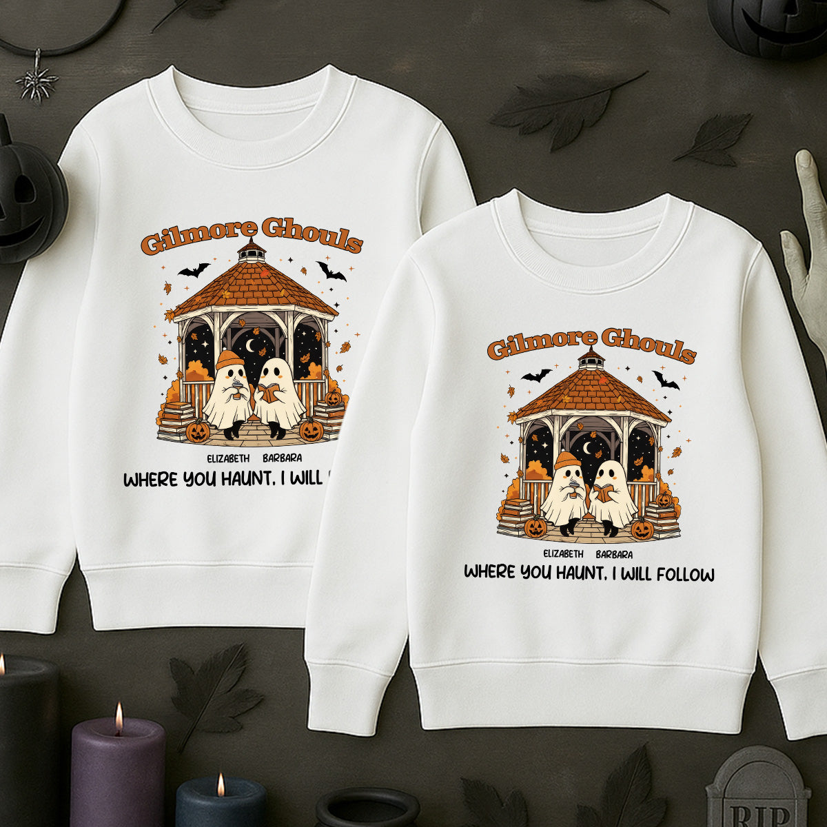 Where You Hunt I Will Follow Besties Ghouls Personalized Sweatshirt, Halloween Matching Shirt For Best Friends