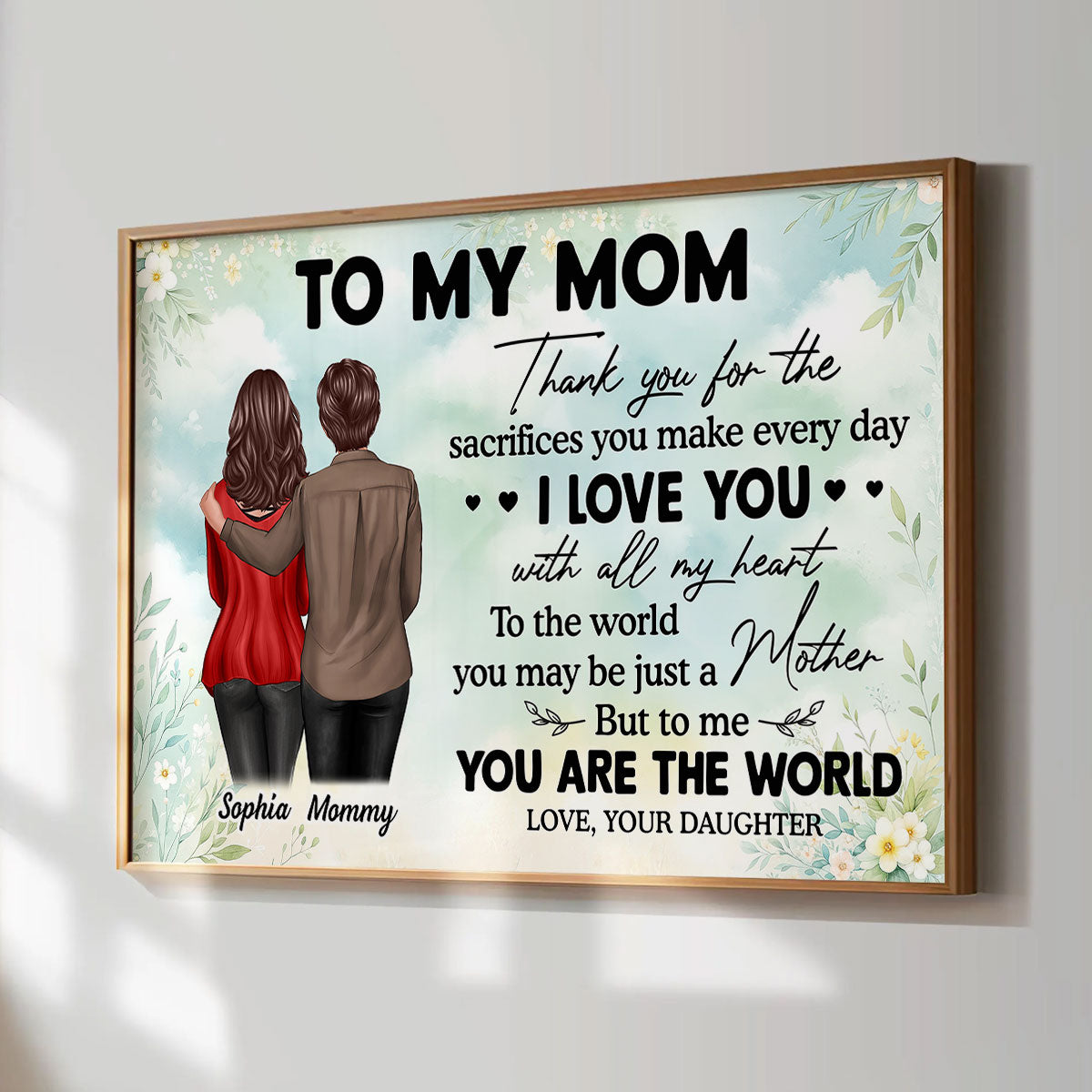 To My Mom From Daughter Happy Mother's Day Personalized Poster, Gift For Mom