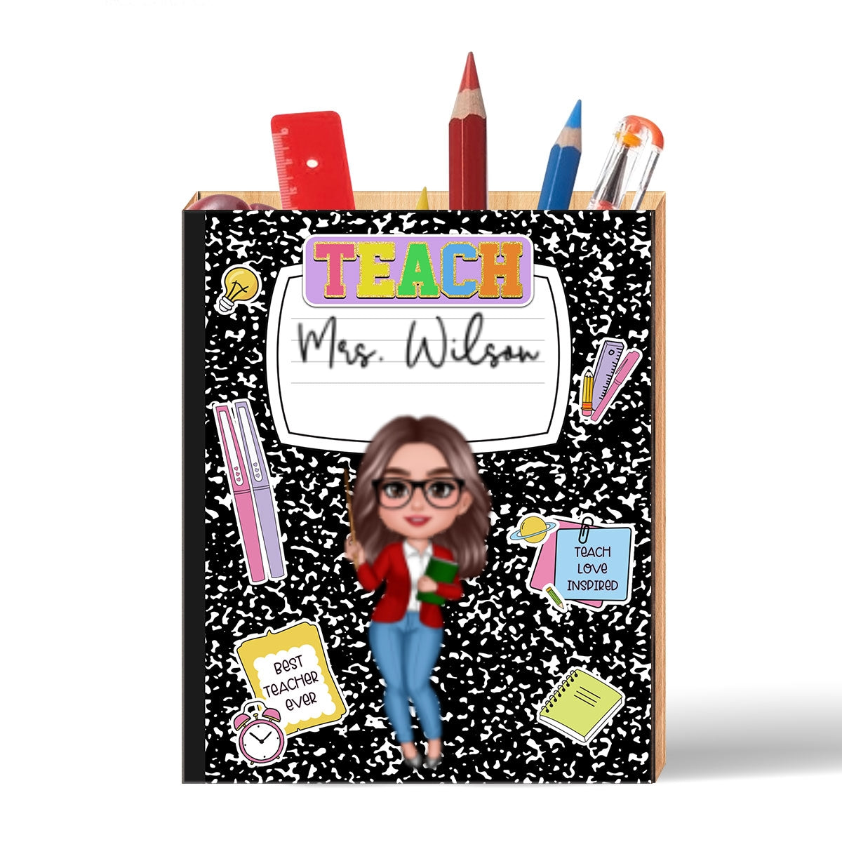Composition Notebook Pen Pencil Holder, Back To School Gift for Teachers