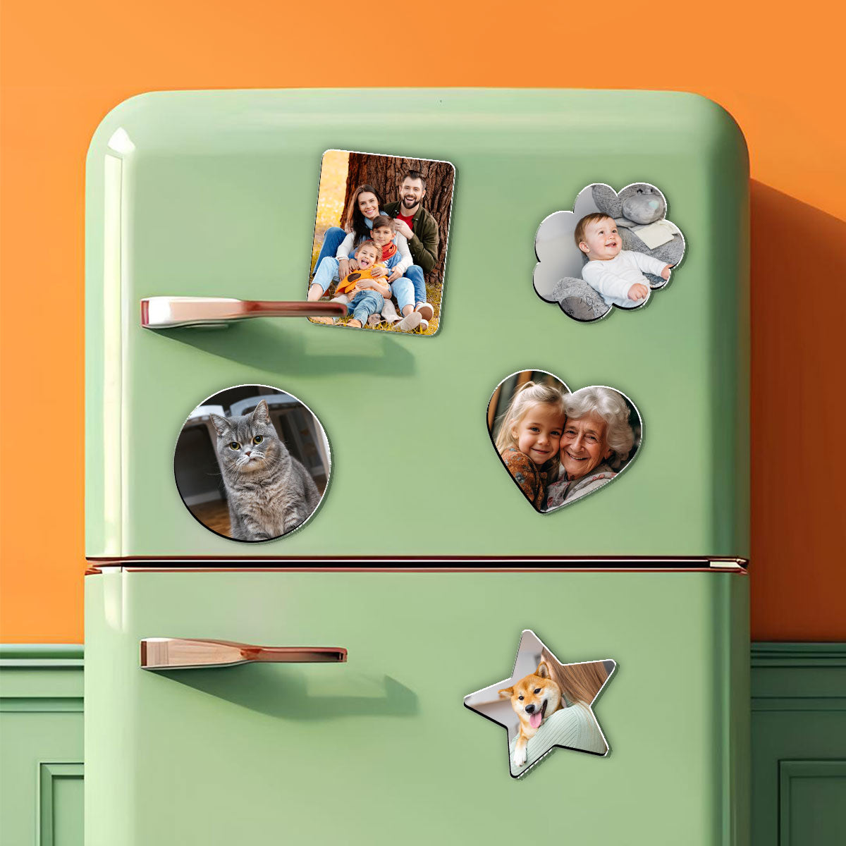 Custom Photo Family Couple Best Friends Gift Personalized Acrylic Fridge Magnet