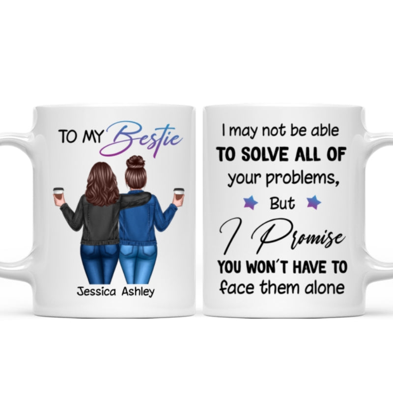 Back View Besties To My Bestie Personalized Mug, Christmas Gift For Best Friends, BFF