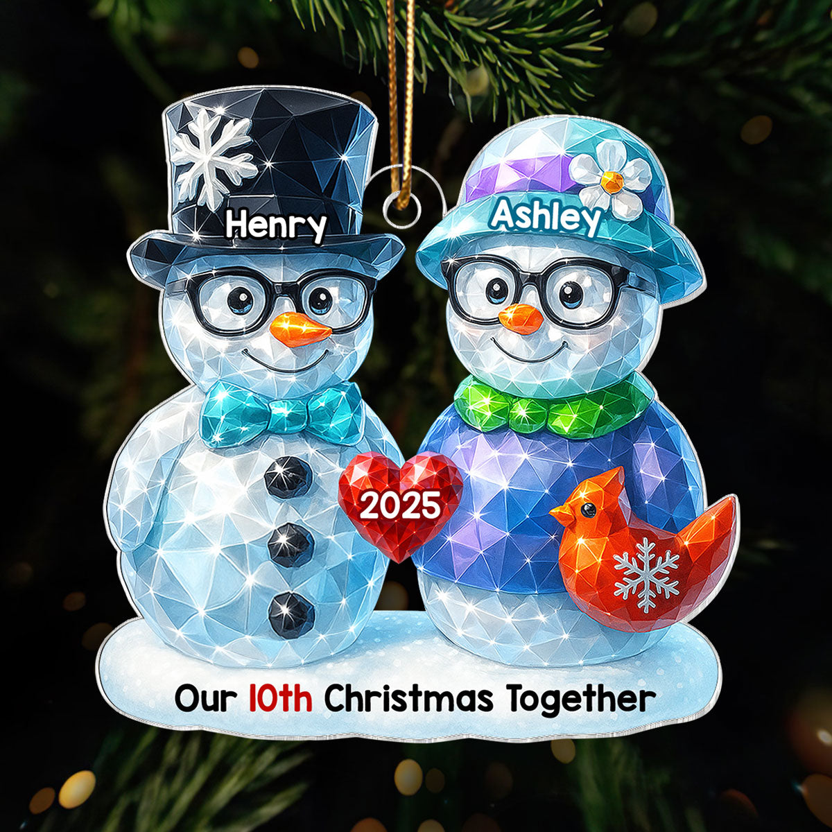 Our Christmas Together 3D Shining Effect - Personalized Acrylic Ornament - Unique Christmas Gift For Him, For Her, For Couple