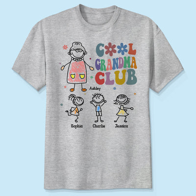 Cool Grandma Club Drawing Personalized Shirt
