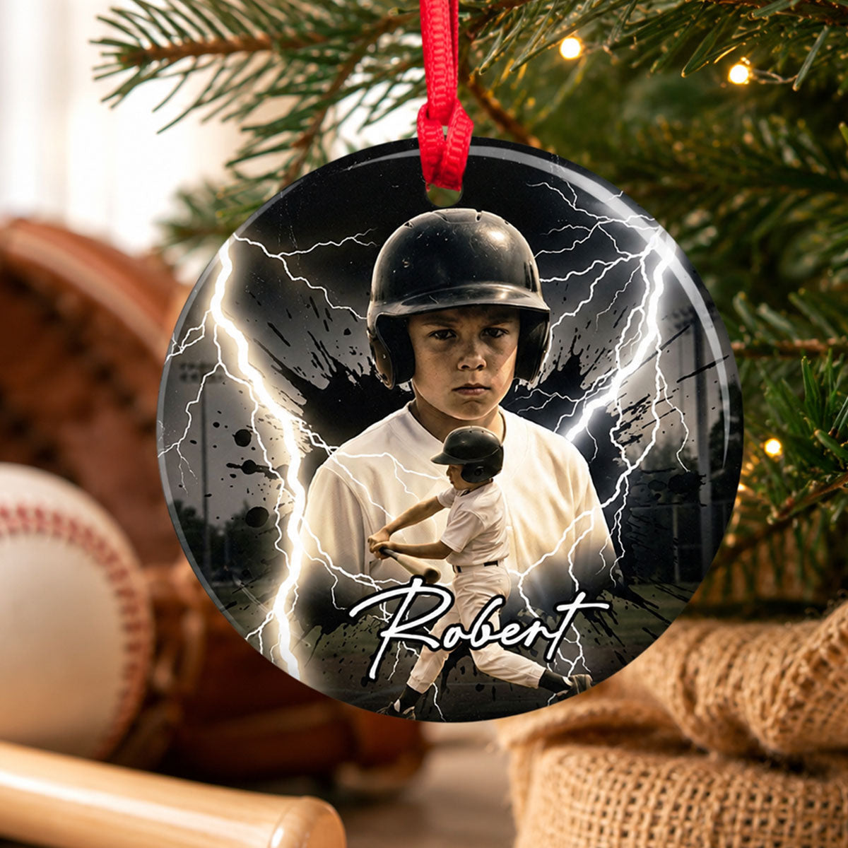 Trending Bootleg Sport Photos Insert - Personalized Ceramic Ornament - Gift For Boy, Girl