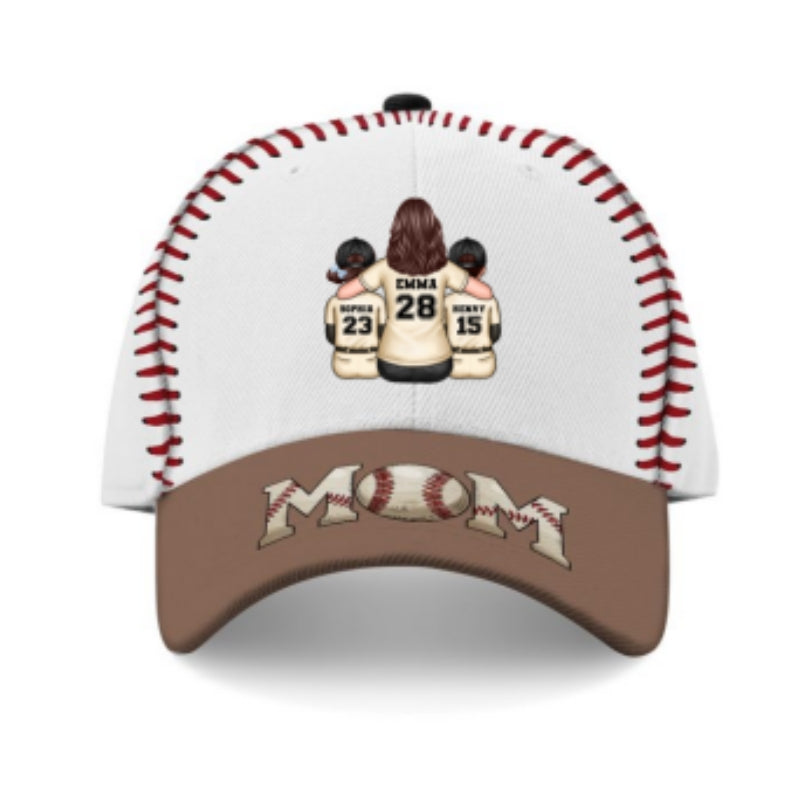 Baseball, Softball Mom And Kids Personalized Cap, Gift