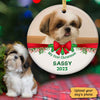 Dog First Christmas Personalized Circle Ornament