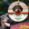 Dog First Christmas Personalized Circle Ornament
