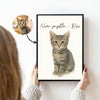 Custom Watercolor Portraits Using Pet Photo Personalized Poster, Gift for Dogs Cats Lovers, Pet Lover Gift