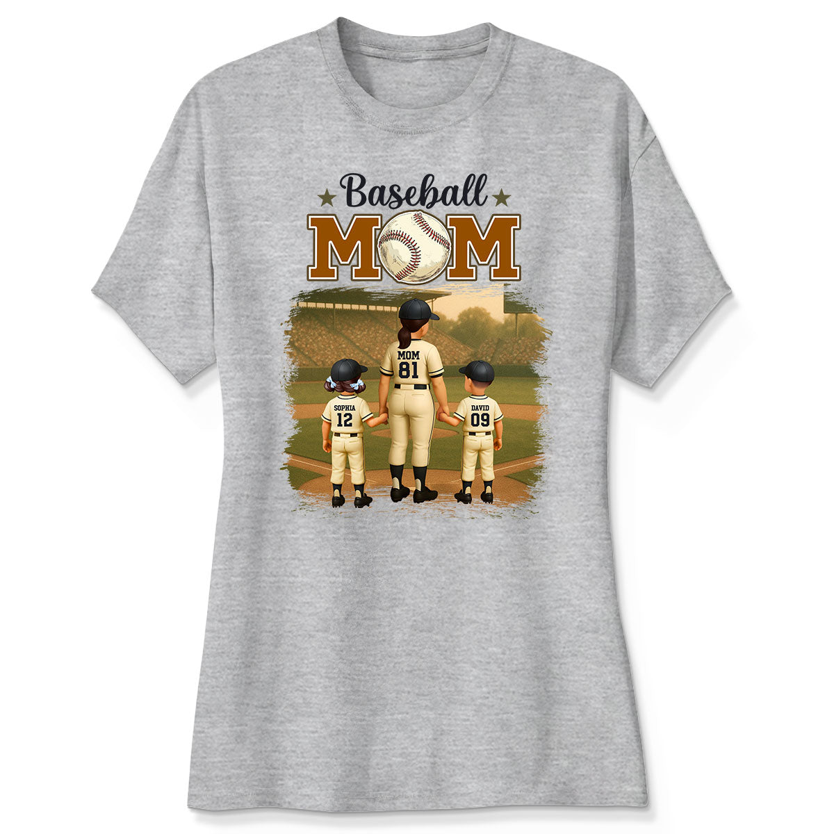Retro Vintage Baseball Mom Personalized Shirt