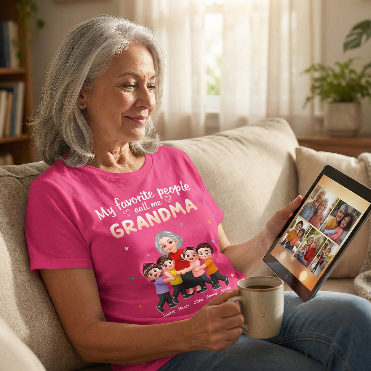 My Favorite People Call Me Grandma Happy Grandma Grandkids - Personalized Shirt - Gift For Grandma