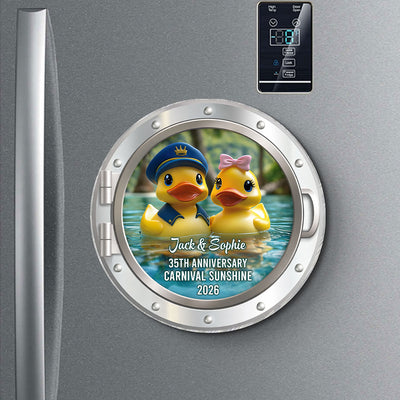Rubber Duck Couple Anniversary Cruise - Personalized Cruise Door Acrylic Magnet - Cruise Trip Keepsake