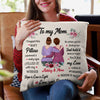 To My Mom Flower Mother's Day Gift For Mom Personalized Pillow (Insert Included)