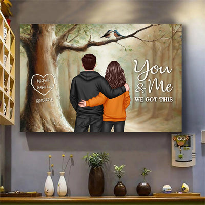 Couple Birds On Tree Personalized Poster, Anniversary,  Gift for him, Gift for her