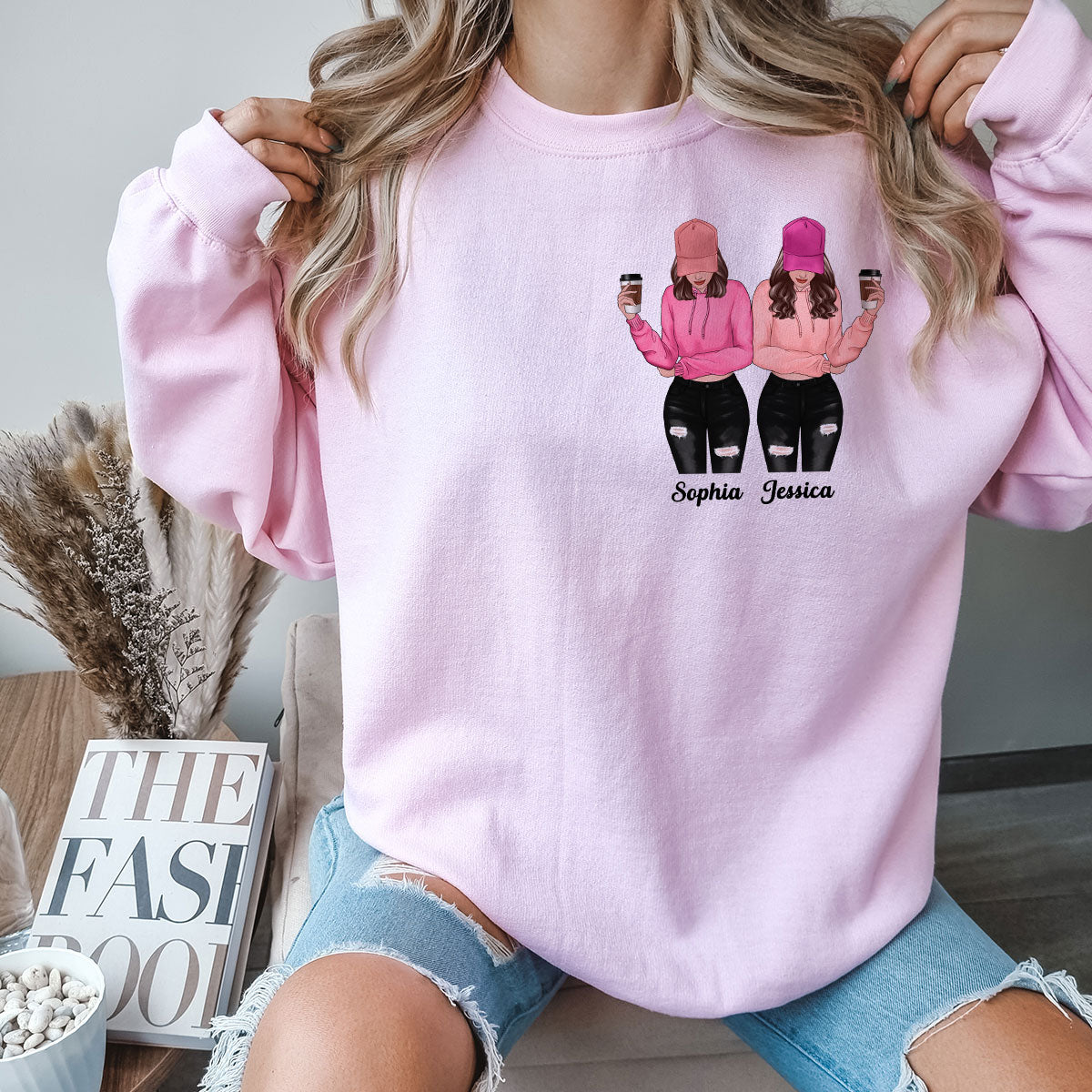 In Our Bestie Era Unique Gift For Best Friends Personalized Double Sided Sweatshirt